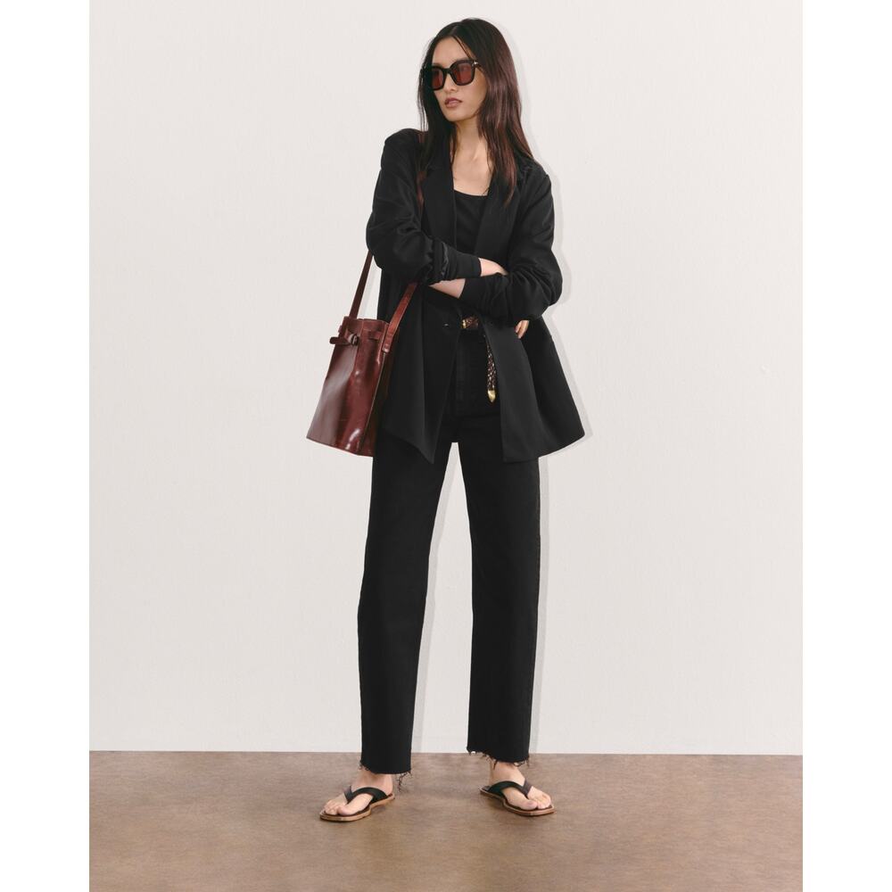 Everlane Way-High Jeans Coal Gray Size 24 NWT Straight Leg - Picture 3 of 13